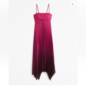The A&F Giselle clasp-back Pleated midi dress